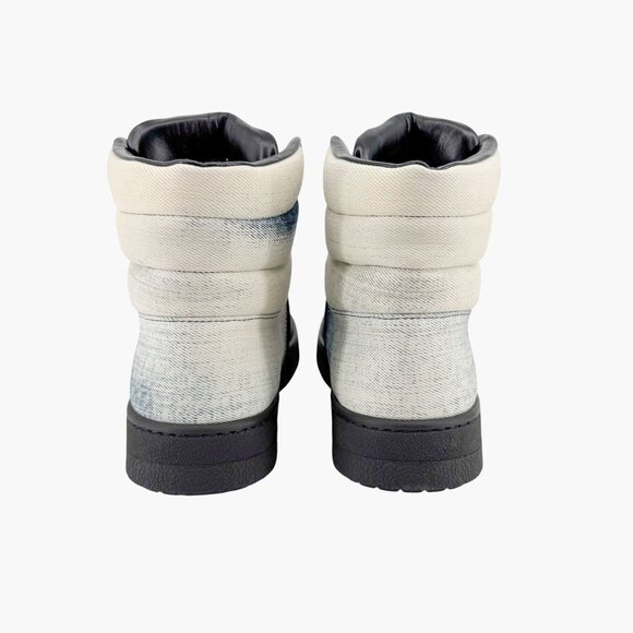 Gucci High Top Denim Sneakers EU 39 US 9 Blue Faded Distressed Retro Casual Shoe - Picture 7 of 14